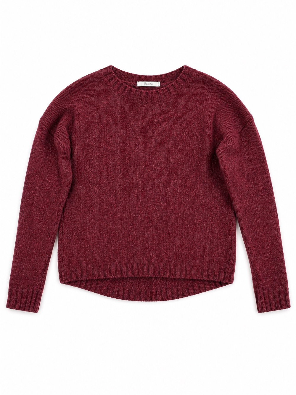 Boden Wool Blend Donegal Knit Crewneck Sweater Burgundy Size 4